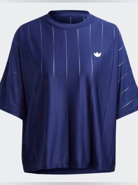 NWT adidas Originals Blue Version Night Sky Pinstripe Dolman Jersey Tee, M